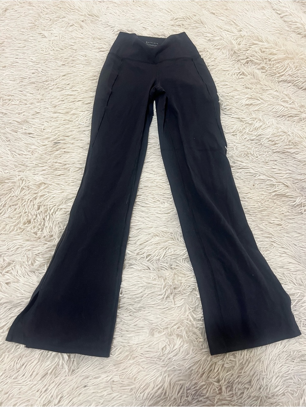 Athleta Black Flare Yoga Pants with High Waist
